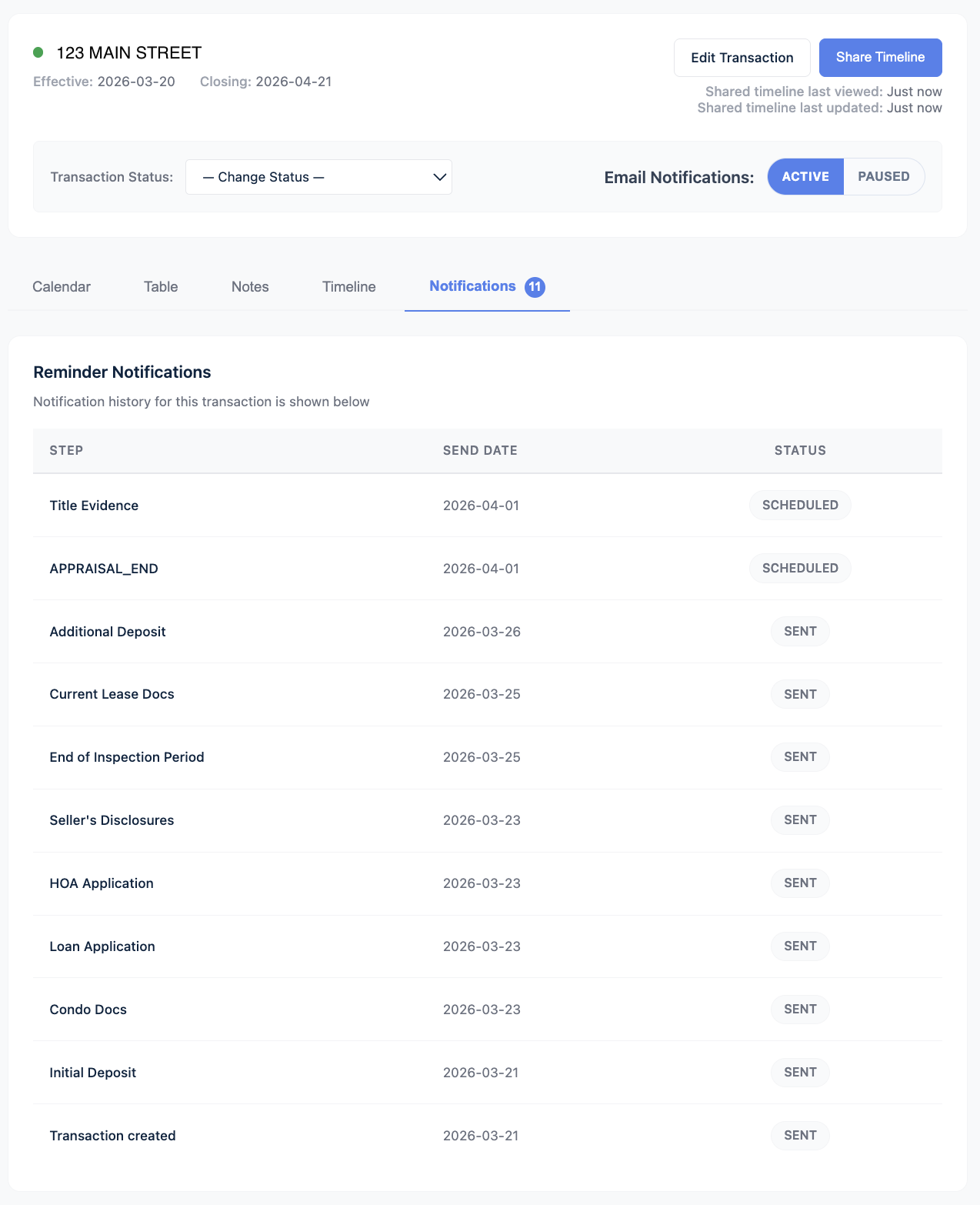 Deadline Monitor reminders panel showing upcoming deadlines and notification settings.